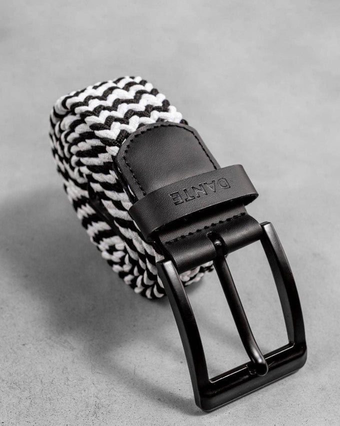Cintura elastica bicolore bianco e nero