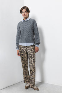 Pantaloni a sigaretta animalier