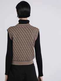 Gilet in maglia jacquard bicolor