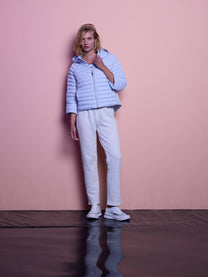 Giacca imbottita con cappuccio in nylon da donna