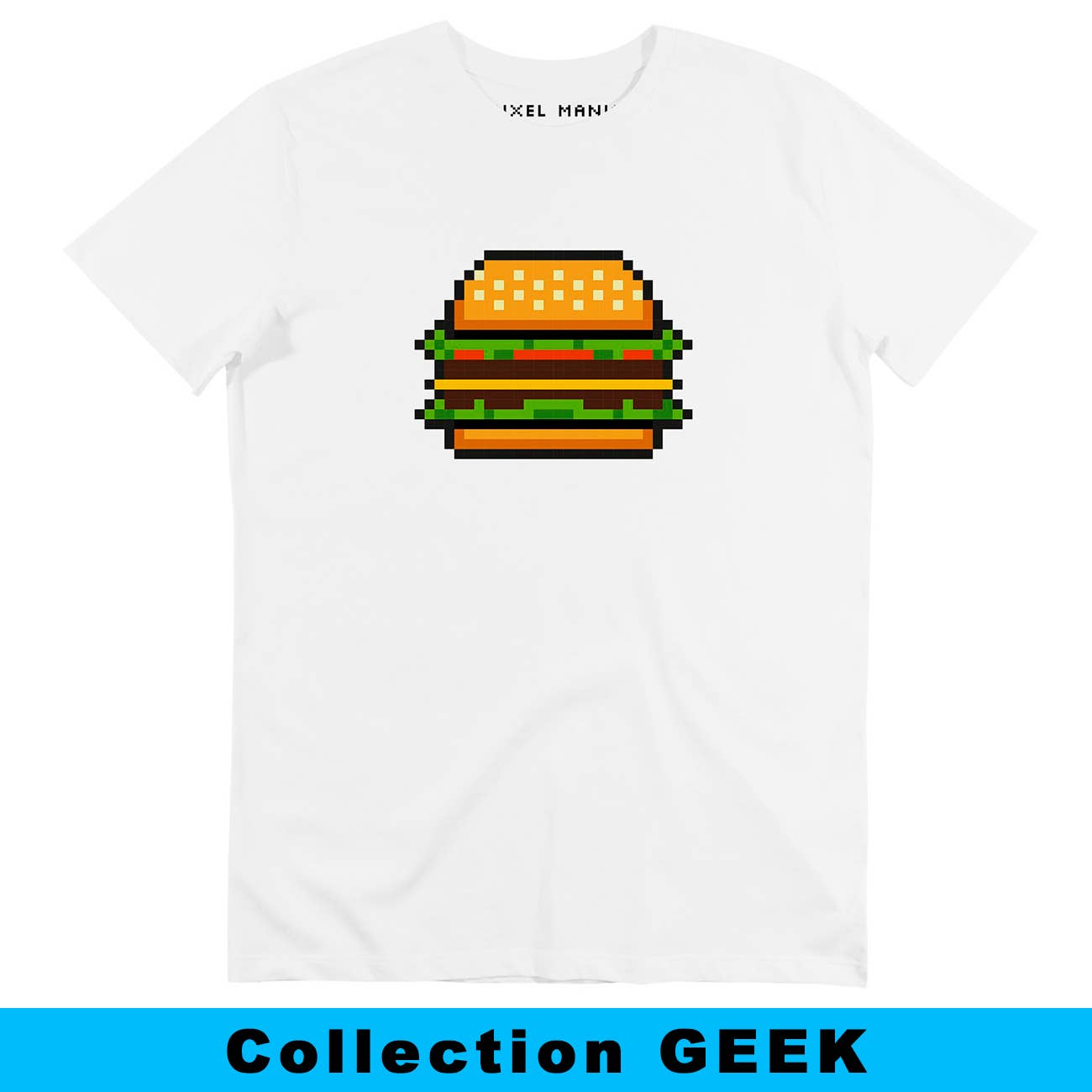 T-shirt Burger Pixel in cotone biologico