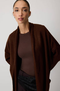 Cardigan oversize in maglia con tasca