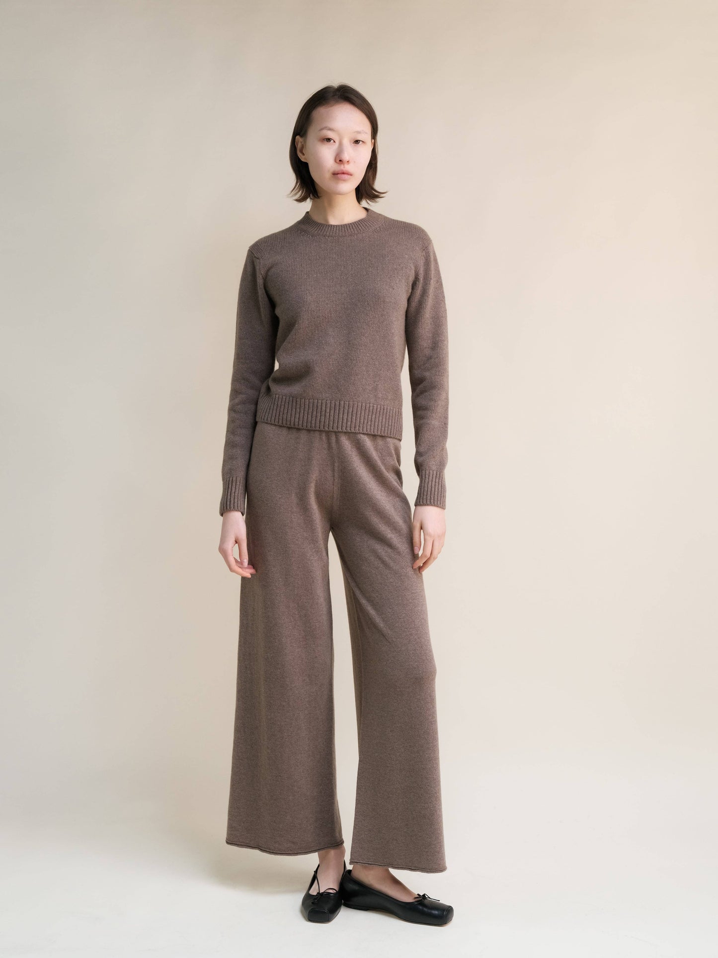 Maglione girocollo boxy in misto cashmere