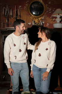 Maglione unisex natalizio con applicazioni