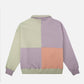 Maglione oversize donna half-zip color block lavanda