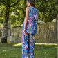 Pantaloni palazzo stampati in maglia fredda