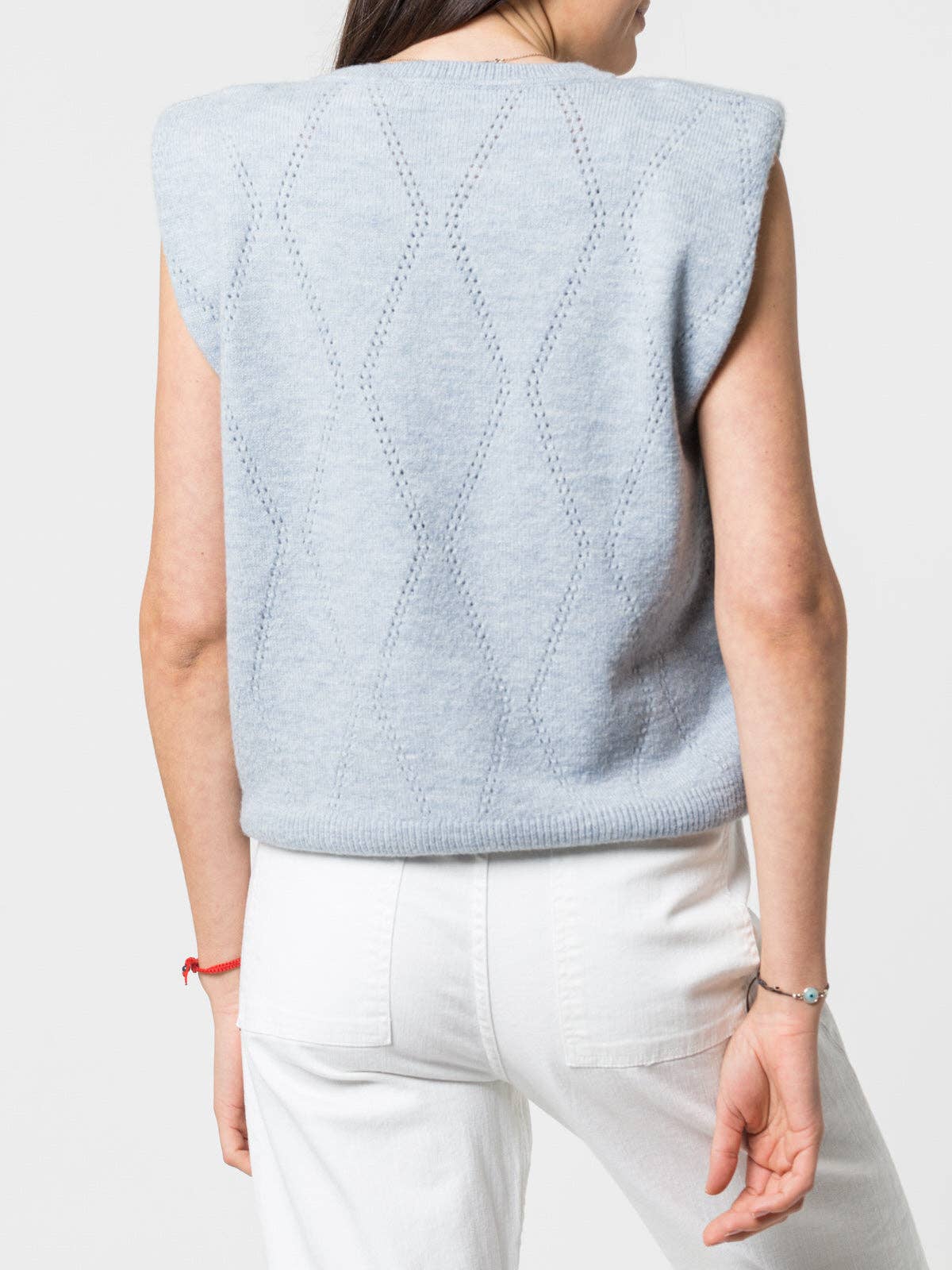 Gilet in maglia con spalle strutturate