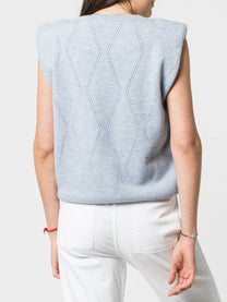 Gilet in maglia con spalle strutturate