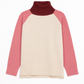 Maglia bicolore in lana e cashmere con collo alto