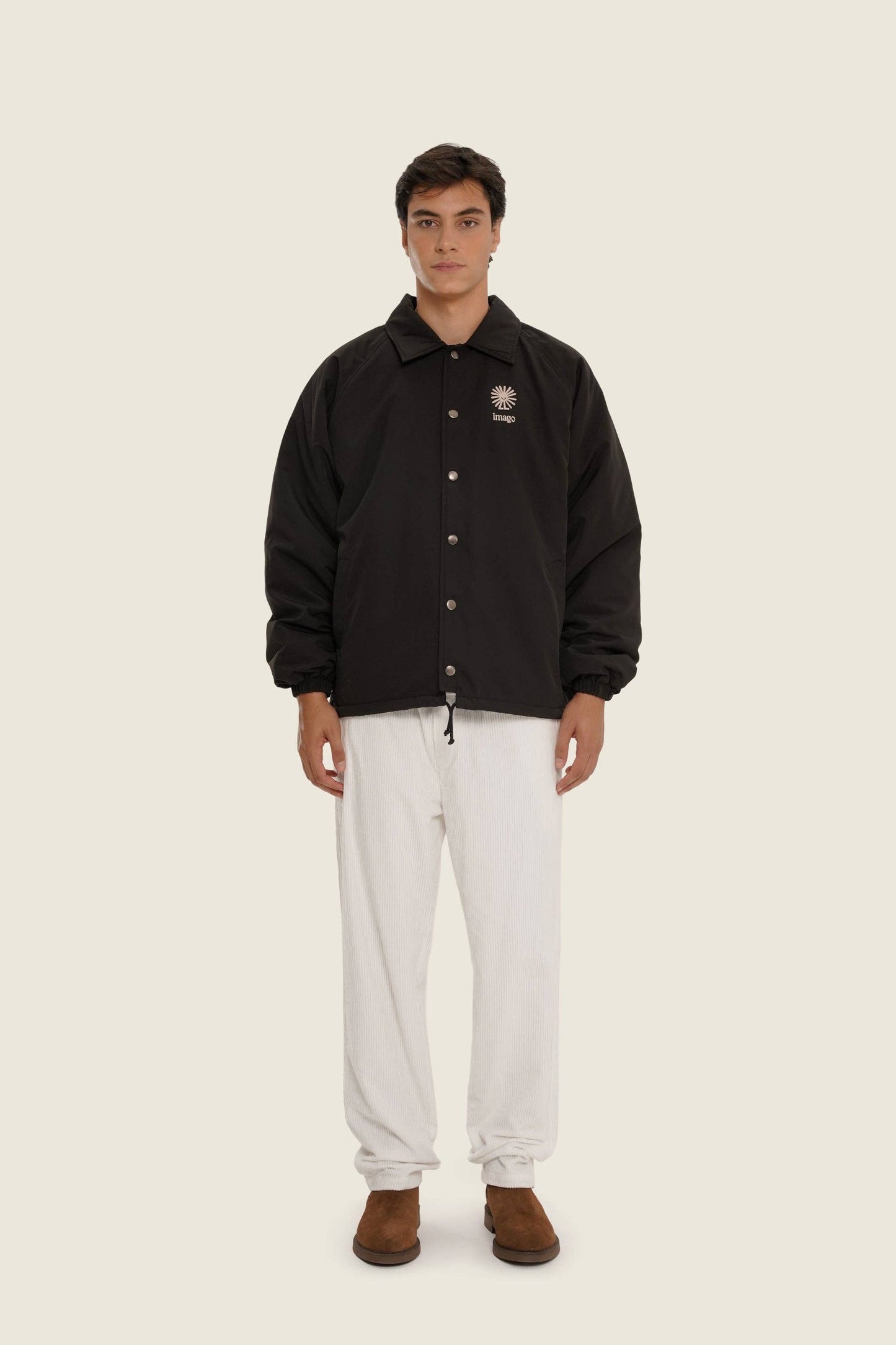 Giacca bomber nera unisex in cotone organico