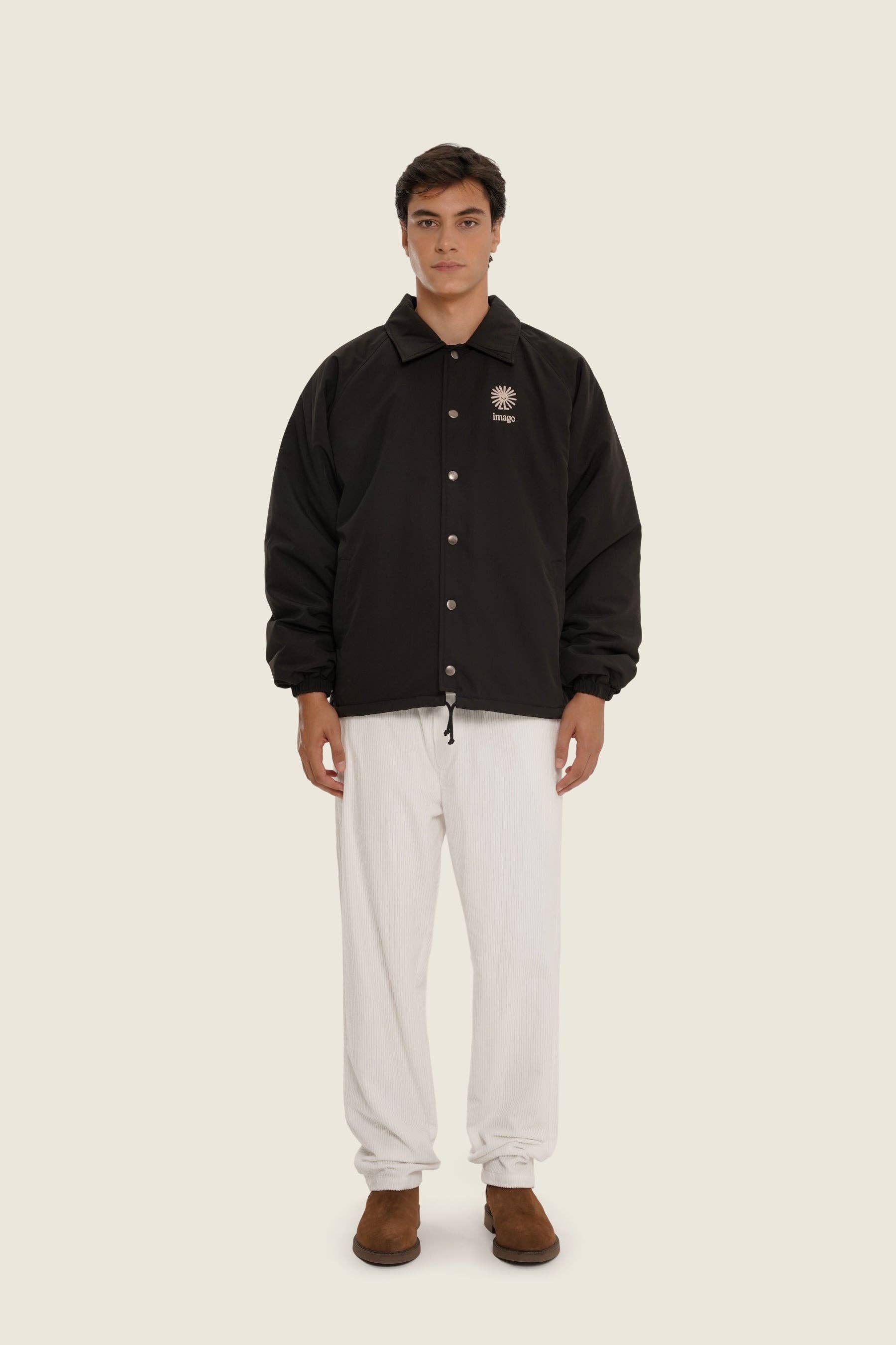Giacca bomber nera unisex in cotone organico