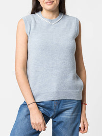 Gilet Colar in maglia con girocollo gioiello