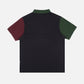 Polo color block in cotone biologico blu