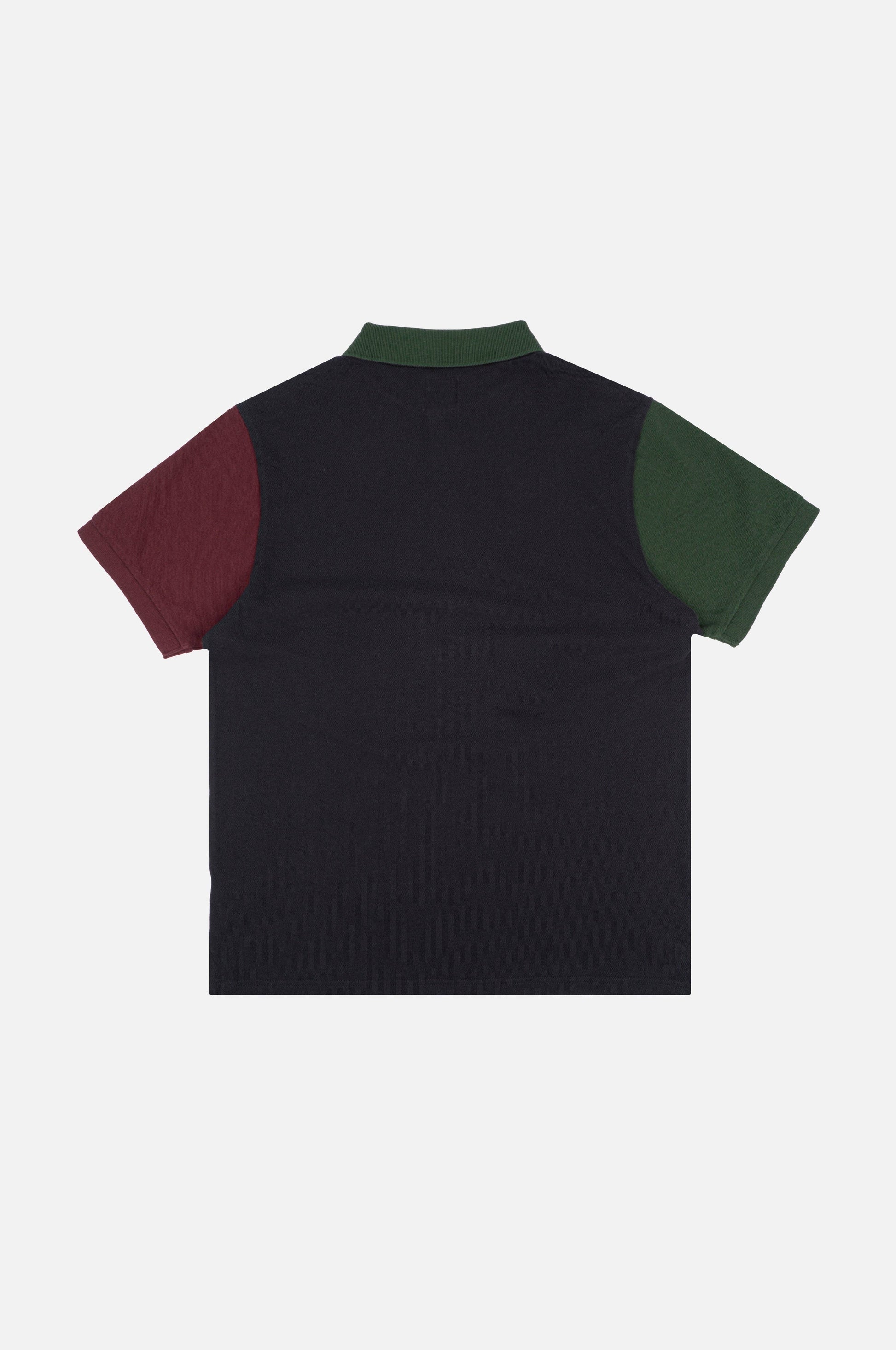 Polo color block in cotone biologico blu