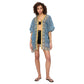 Kimono estivo boho in cotone con maniche corte