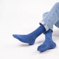 Calzini in bambù denim blu mélange a mezza gamba
