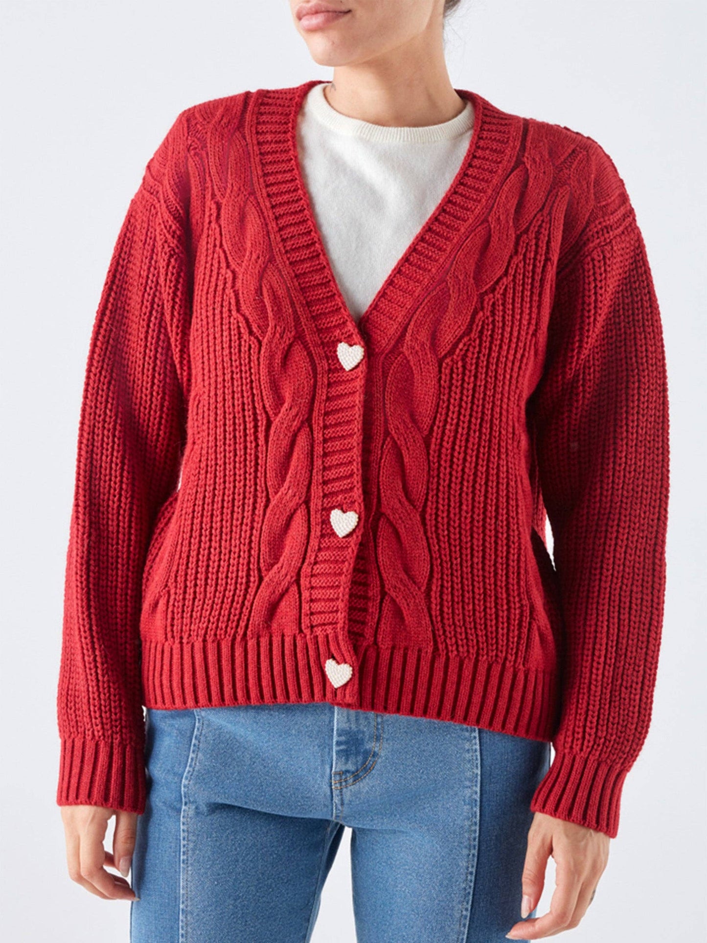 Cardigan con bottoni a cuore
