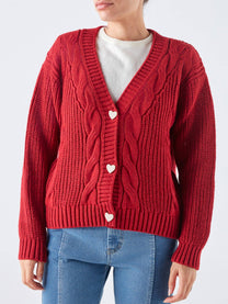 Cardigan con bottoni a cuore