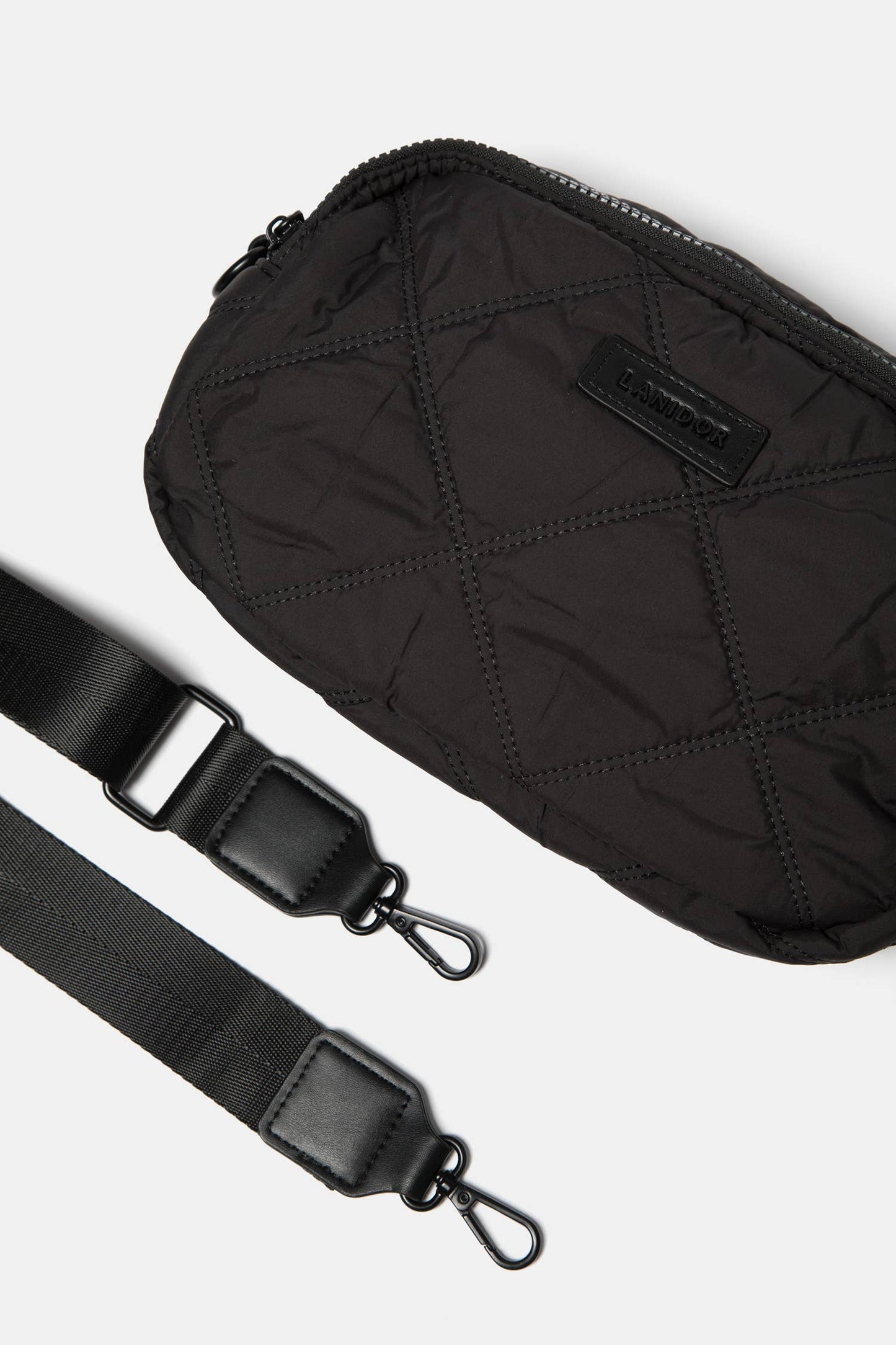 Borsa a tracolla trapuntata nera