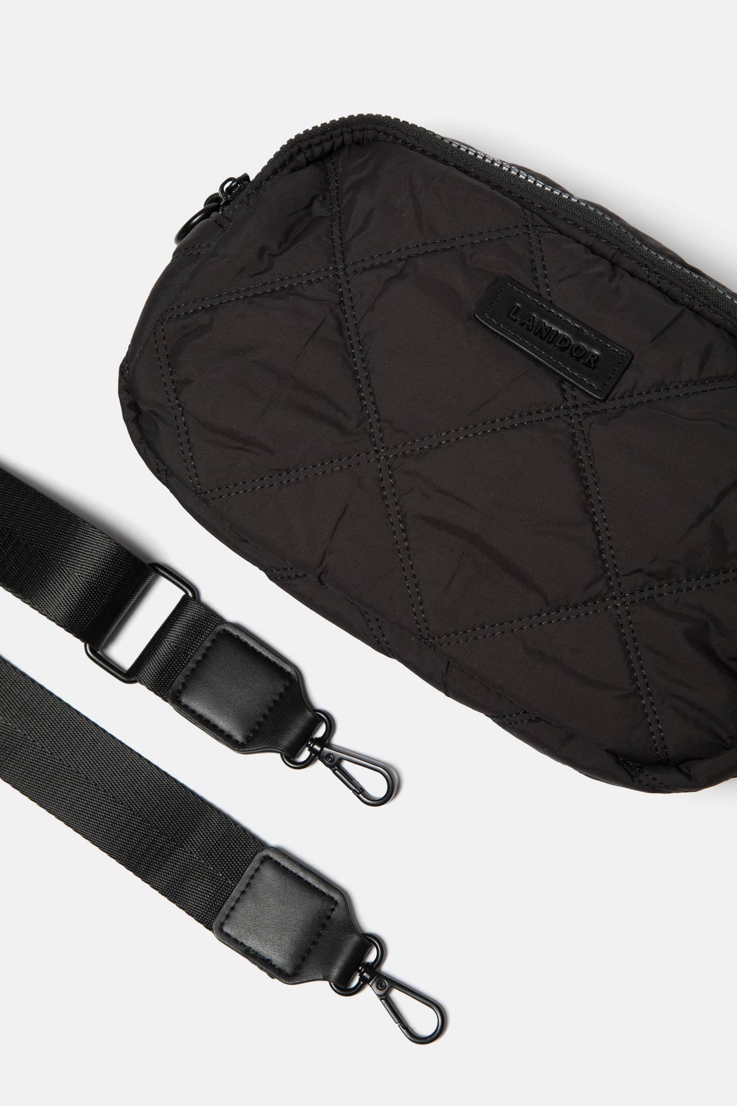 Borsa a tracolla trapuntata nera