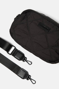 Borsa a tracolla trapuntata nera