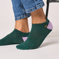 Calzini corti in cotone pettinato verde mélange