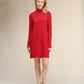 Abito midi in misto cashmere con collo alto