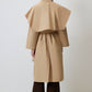 Trench lungo oversize in misto cotone beige