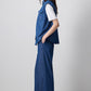 Gilet denim senza maniche oversize con bottoni