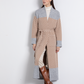 Cappotto lungo jacquard con cintura