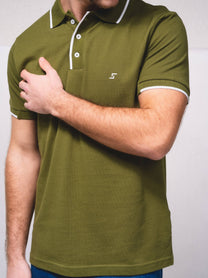 Polo in piqué di cotone con logo ricamato