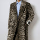 Cappotto lungo leopardato in cotone