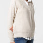 Maglione a costine con scollo a V