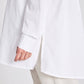 Camicia lunga in popeline di cotone biologico bianca