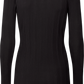 Maglia a Maniche Lunghe in Cotone Biologico a Costine Nera