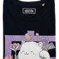 T-shirt Maneki Garden con grafica gatto e fiori