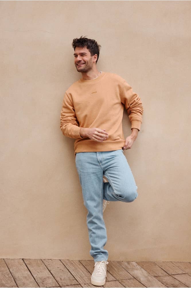 Felpa Marco girocollo color rame arancio