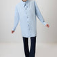 Camicia oversize azzurra con bottoni in metallo