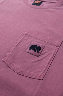 T-shirt Garza tinta a pigmento Rosso Garnacha