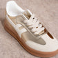 Sneakers donna metallizzate oro con suola in gomma