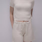 T-shirt in maglia di cotone a trama spessa