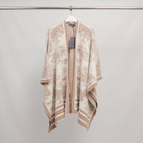 Gilet lungo in maglia jacquard con motivo paesaggio