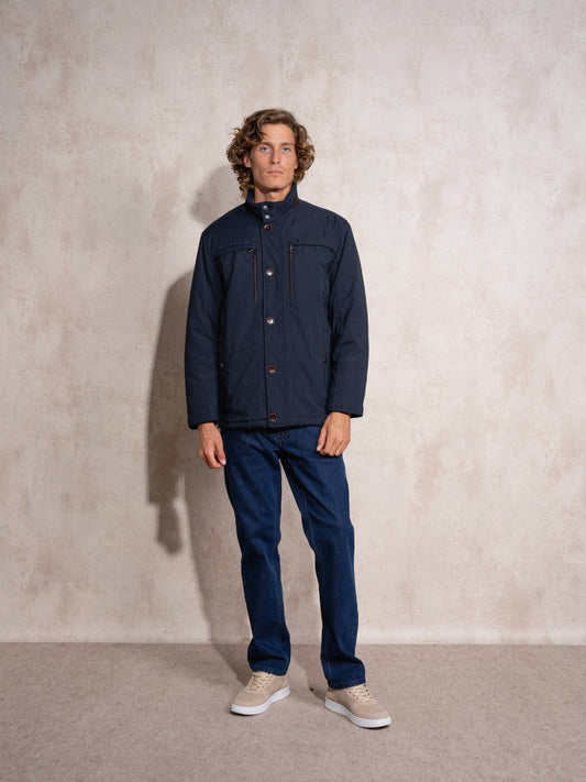Giacca con zip classica in poliestere