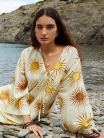 Abito maxi Marisol con stampa sole