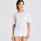 T-shirt Nynne in lino bianca