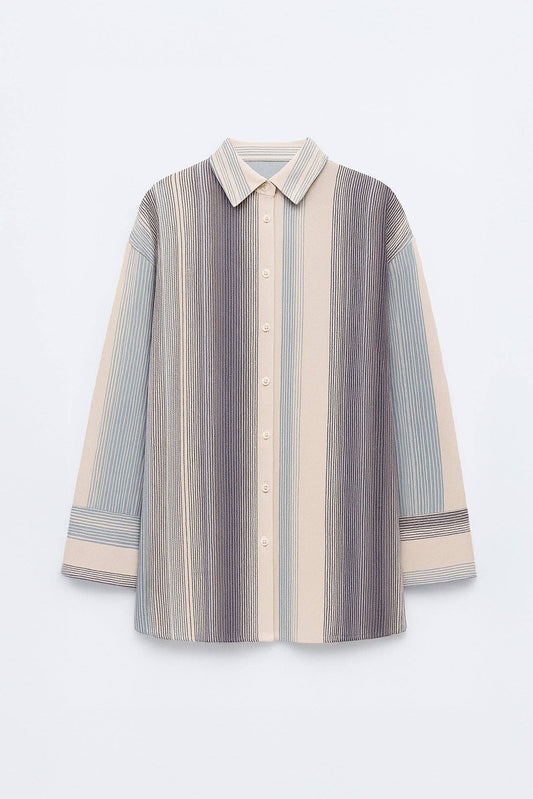 Camicia oversize a righe in cotone