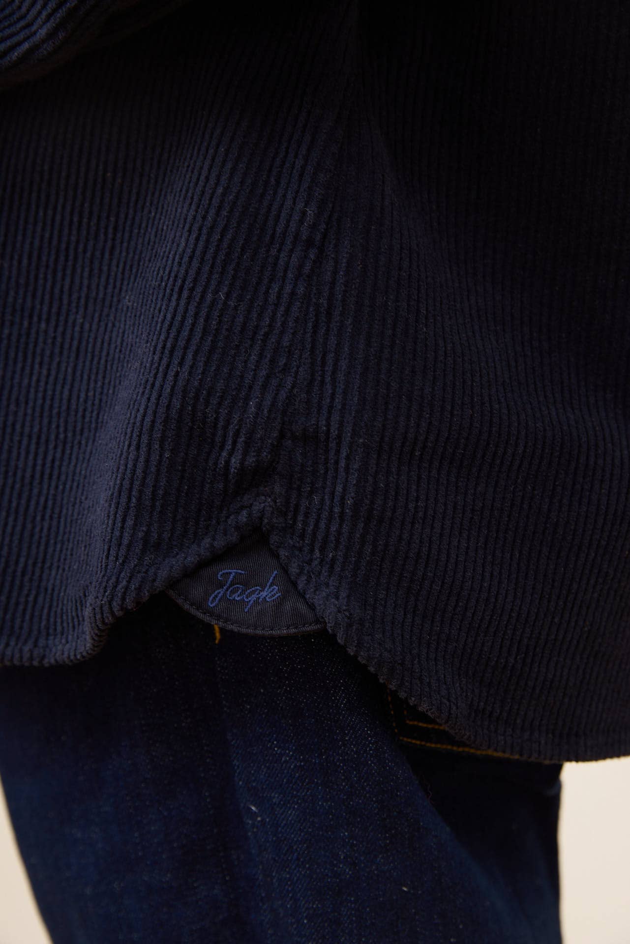 Sopracamicia Chicago in velluto a coste blu navy