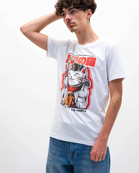 T-shirt unisex in cotone biologico con stampa gatto