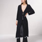 Cappotto lungo in maglia fine con scollo a V