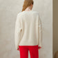 Maglione girocollo a coste da pescatore in misto cashmere